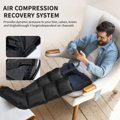Bottes de massage à compression d'air noires – image 3