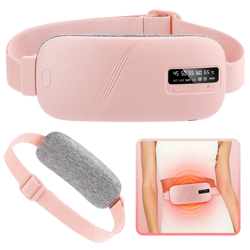 Ceinture chauffante rose sans fil avec vibration