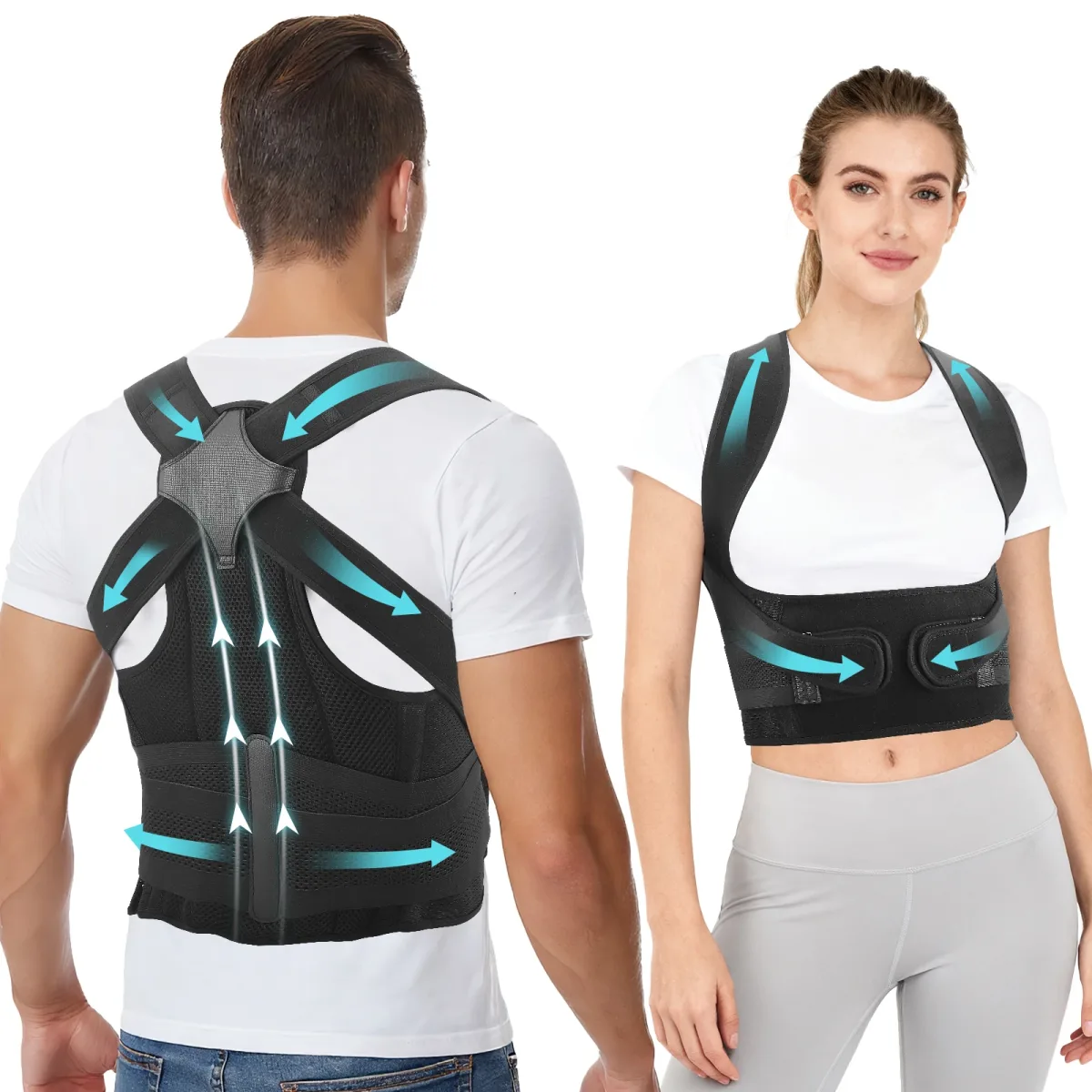 Ceinture correctrice de posture dorsale en X