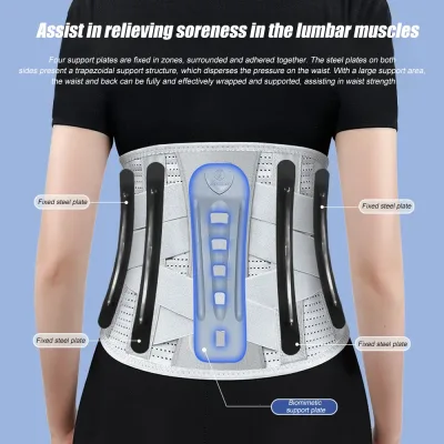Ceinture de soutien lombaire grise, tailles M à XXL – image 2