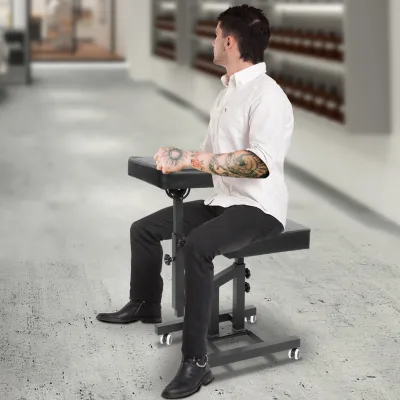 Fauteuil de tatouage réglable en métal et PU – image 3