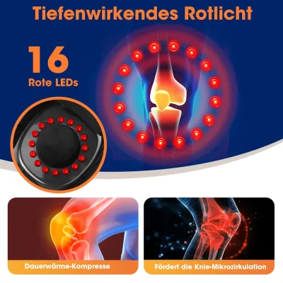 Genouillère chauffante à vibrations et lumière rouge – image 3