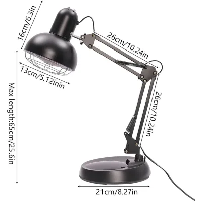 Lampe chauffante infrarouge 150 W noire – image 3