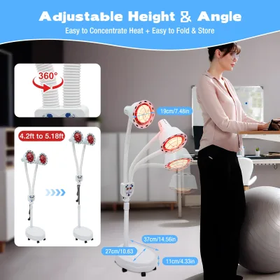 Lampe chauffante infrarouge double tête – image 3