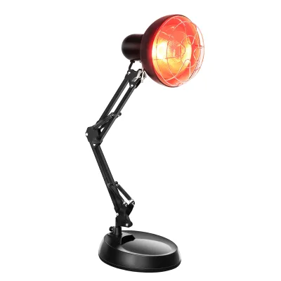 Lampe chauffante infrarouge noire sur pied, 65 cm