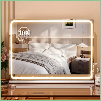 Miroir de maquillage Hollywood blanc à LED