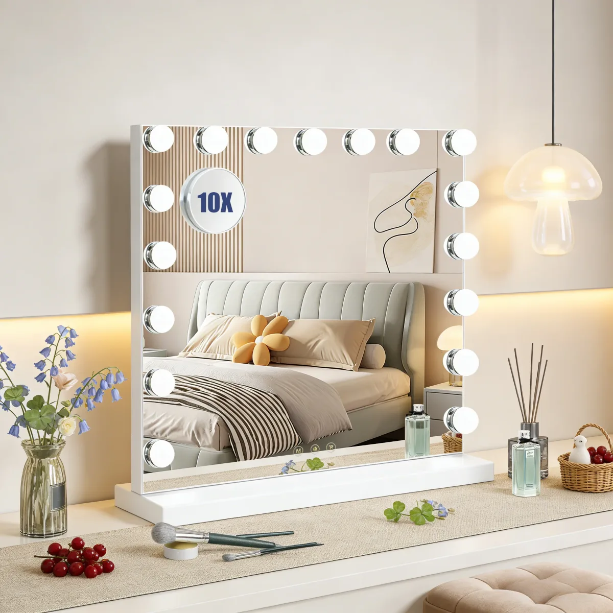 Miroir de maquillage Hollywood lumineux à LED