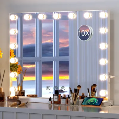 Miroir de maquillage lumineux à 17 LED