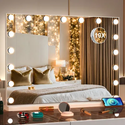 Miroir de maquillage lumineux à 17 LED, blanc – image 2