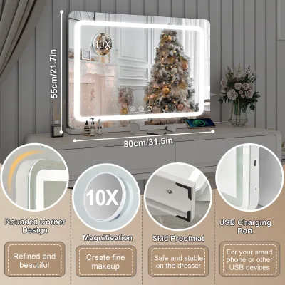 Miroir de maquillage lumineux à LED – image 3