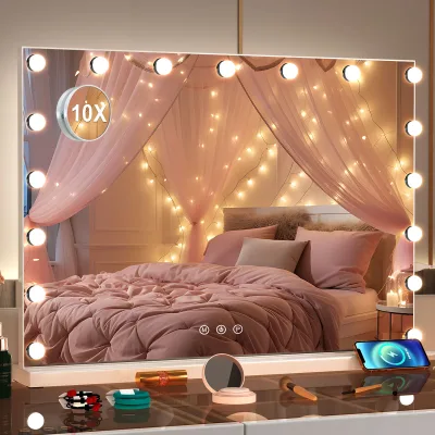 Miroir de maquillage lumineux à LED 80 × 60 cm