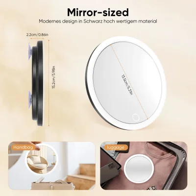 Miroir de voyage grossissant 30x à lumière LED – image 2