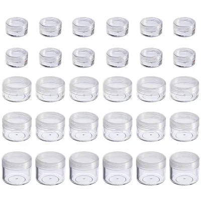 Pots ronds en plastique pour cosmétiques, lot de 10
