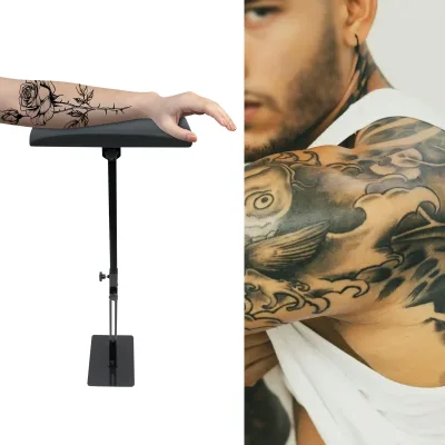 Repose-bras et jambes de tatouage réglable, noir
